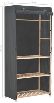 vidaXL 3-stufiger Kleiderschrank Grau 79 x 40 x 170 cm Stoff (248187)