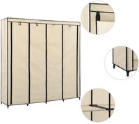 vidaXL Kleiderschrank mit 4 F&auml;chern Creme 175 x 45 x 170 cm