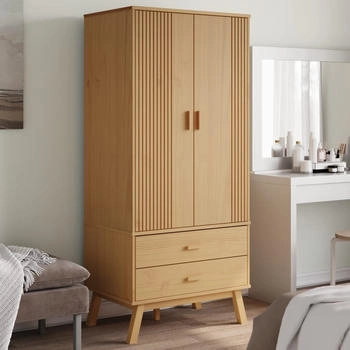vidaXL Kleiderschrank OLDEN Braun 76,5x53x172 cm Massivholz Kiefer (358594)