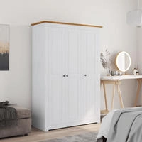 vidaXL Kleiderschrank 3-T&uuml;rig Wei&szlig; 118&times;50&times;171,5 cm Kiefer Panama Serie