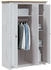 vidaXL Kleiderschrank 3-Türig Weiß 118×50×171,5 cm Kiefer Panama Serie (282663)