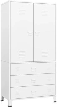 vidaXL Industrial Kleiderschrank Wei&szlig; 90x50x180 cm Metall (339614)