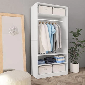 vidaXL Kleiderschrank Wei&szlig; 100&times;50&times;200 cm Holzwerkstoff (800225)