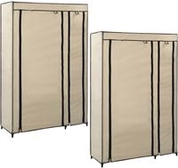vidaXL Faltschr&auml;nke 2 Stk. Creme 110x45x175 cm Stoff