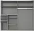 Wimex Schwebetürenschrank Saigon Graphit/Grau/Plankeneiche mit Glaselementen 2 Türen 3 Schubladen (001787057703)