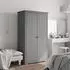 vidaXL Bodo Kleiderschrank Grau Massivholz Kiefer (355061)