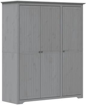 vidaXL Kleiderschrank BODO Grau Massivholz Kiefer (355064)