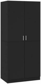 vidaXL Kleiderschrank Schwarz 80x52x180 cm Holzwerkstoff (800622)