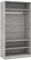 vidaXL Kleiderschrank Betongrau 100x50x200 cm Holzwerkstoff
