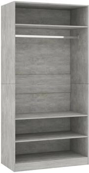 vidaXL Kleiderschrank Betongrau 100x50x200 cm Holzwerkstoff (800229)