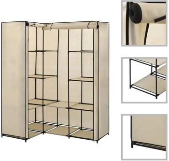 vidaXL Eckkleiderschrank Creme 130 x 87 x 169 cm (282451)