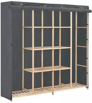 vidaXL Kleiderschrank Grau 173 x 40 x 170 cm Stoff (248199)