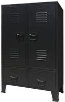 vidaXL Kleiderschrank Metall Industrie-Stil 67 x 35 x 107 cm Schwarz