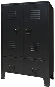 vidaXL Kleiderschrank Metall Industrie-Stil 67 x 35 x 107 cm Schwarz (245960)