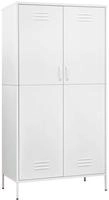 vidaXL Kleiderschrank Wei&szlig; 90x50x180 cm Stahl