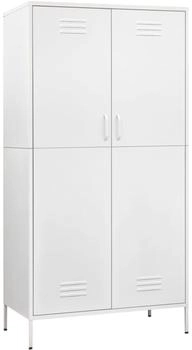 vidaXL Kleiderschrank Weiß 90x50x180 cm Stahl (336251)