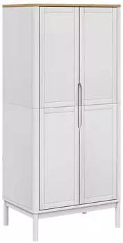 vidaXL Kleiderschrank FLORO Weiß 77x53x171 cm Massivholz Kiefer (374006)