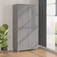 vidaXL Kleiderschrank HAMAR Hellgrau 89x50x180 cm Massivholz Kiefer