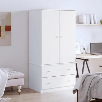 vidaXL Kleiderschrank ALTA Weiß 90x55x170 cm Massivholz Kiefer (353930)