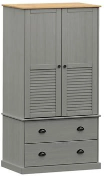 vidaXL Kleiderschrank VIGO Grau 90x55x170 cm Massivholz Kiefer (353165)
