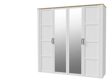 Forte Bohol Drehtürenschrank mit Spiegel Riviera Eiche/weiß (BHLS941-M482)