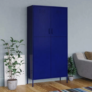 vidaXL Kleiderschrank Marineblau 90x50x180 cm Stahl (336244)