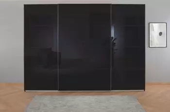 Rauch Koluna 315x229cm mit Schubladen grau-metallic/Glas basalt