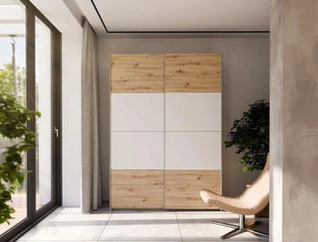 Forte Schiebetürenschrank weiss/Artisan Eiche 150,1 x 210,5 x 61,2 cm