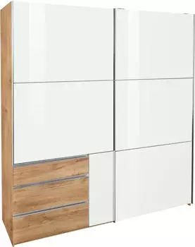 fresh to go Level 250x236cm 2 t&uuml;rig 3 F&auml;cher plankeneiche/Wei&szlig;glas