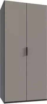 Wimex Oxford Kleiderschrank Faltt&uuml;ren Grau (Grafit/Saharagrau) 100x216x58cm