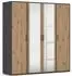 Rauch Voyager Drehtürenschrank 4-türig, Eiche Artisan/Grau, 187x194x53cm