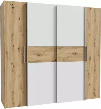 Forte Kalixtus Kleiderschrank Artisan Eiche/Wei&szlig;, 200x190x60cm (120A06)
