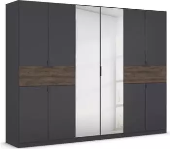 Rauch Ticao Dreht&uuml;renschrank Graumetallic/Atlantic Oak Dunkel 271x210x54cm