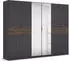 Rauch Ticao Drehtürenschrank Graumetallic/Atlantic Oak Dunkel 271x210x54cm