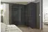 Rauch QUADRA Eckkleiderschrank Schwebetüren Glasfront graumetallic 181x229x187cm