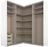Rauch QUADRA Eckkleiderschrank Schwebetüren Glasfront graumetallic 181x229x187cm