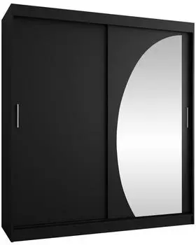 Mirjan24 Wika 180 Schwebetürenschrank mit Spiegel, 4 Schubladen, 180x200x62cm