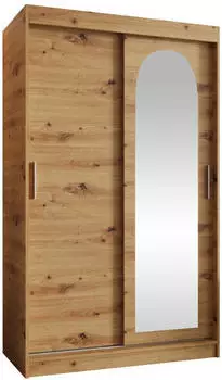 Mirjan24 Selfie Schwebetürenschrank mit Spiegel & Schubladen, 120x200x62cm (Selfie 120)