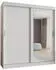 Meble Kryspol Lucy 180 Kleiderschrank 2 Schiebetüren mit Spiegel, Mattweiß, 180x200x62cm (LUCY 180 B)