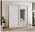 Meble Kryspol Lucy 180 Kleiderschrank 2 Schiebetüren mit Spiegel, Mattweiß, 180x200x62cm (LUCY 180 B)