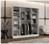 Meble Kryspol Lucy 180 Kleiderschrank 2 Schiebetüren mit Spiegel, Mattweiß, 180x200x62cm (LUCY 180 B)