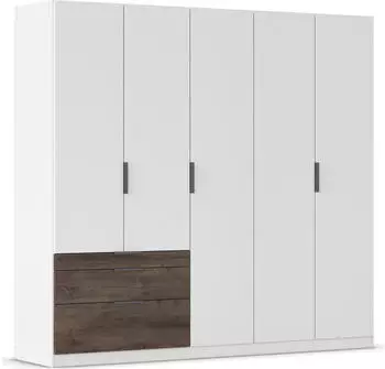 Rauch KODA Dreht&uuml;renschrank alpinwei&szlig;/Atlantic Oak dunkel 226x210x54cm