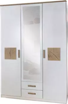 Wimex K&auml;rnten Kleiderschrank Dreht&uuml;ren Wei&szlig;/Hirnholz 135x199x58cm
