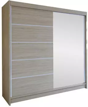 Mirjan24 Talin III Schwebetürenschrank mit Spiegel, Kaschmir, 180x215x58cm