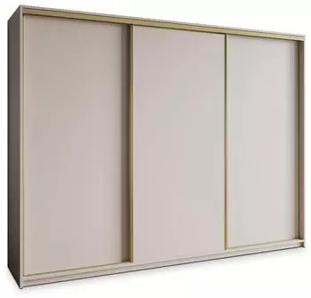 Masseno NISSE Schwebetürenschrank 3-türig 250x205x60cm Kaschmir/Gold (SZAFA NISSE 250 - 5 KASZMIR+OK.ZŁOTY)