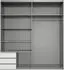 Wimex Emden Schwebetürenschrank 2-türig, 3 Schubladen, 180x64x198cm, Weiß/Graphit