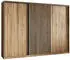 Masseno Vonte Schwebetürenschrank 3-türig 270x205x60cm Eiche Wotan/Schwarz (SZAFA 270 VONTE 8 K.WOTAN+L.WOTAN+CZARNY)