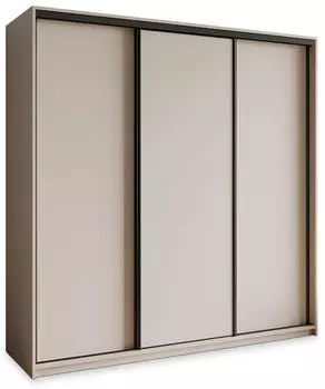 Masseno NISSE Schwebetürenschrank 3-türig 200x205x60cm Kaschmir/Schwarz (SZAFA NISSE 200 - 5 KASZMIR+OK.CZARNY)