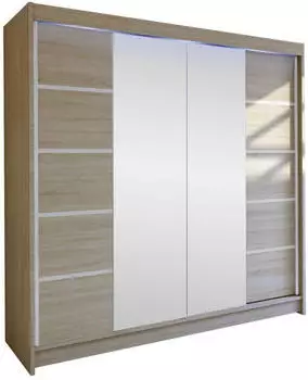 Mirjan24 Talin V Schwebetürenschrank mit Spiegel, 180x215x58cm, Kaschmir (Talin V)