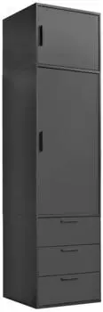 mokebo Der Grenzenlose Kleiderschrank 1-t&uuml;rig, 3 Schubladen, Anthrazit, 60x234x58cm